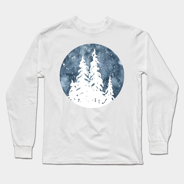 Night sky silhouettes Long Sleeve T-Shirt by foxeyedaisy